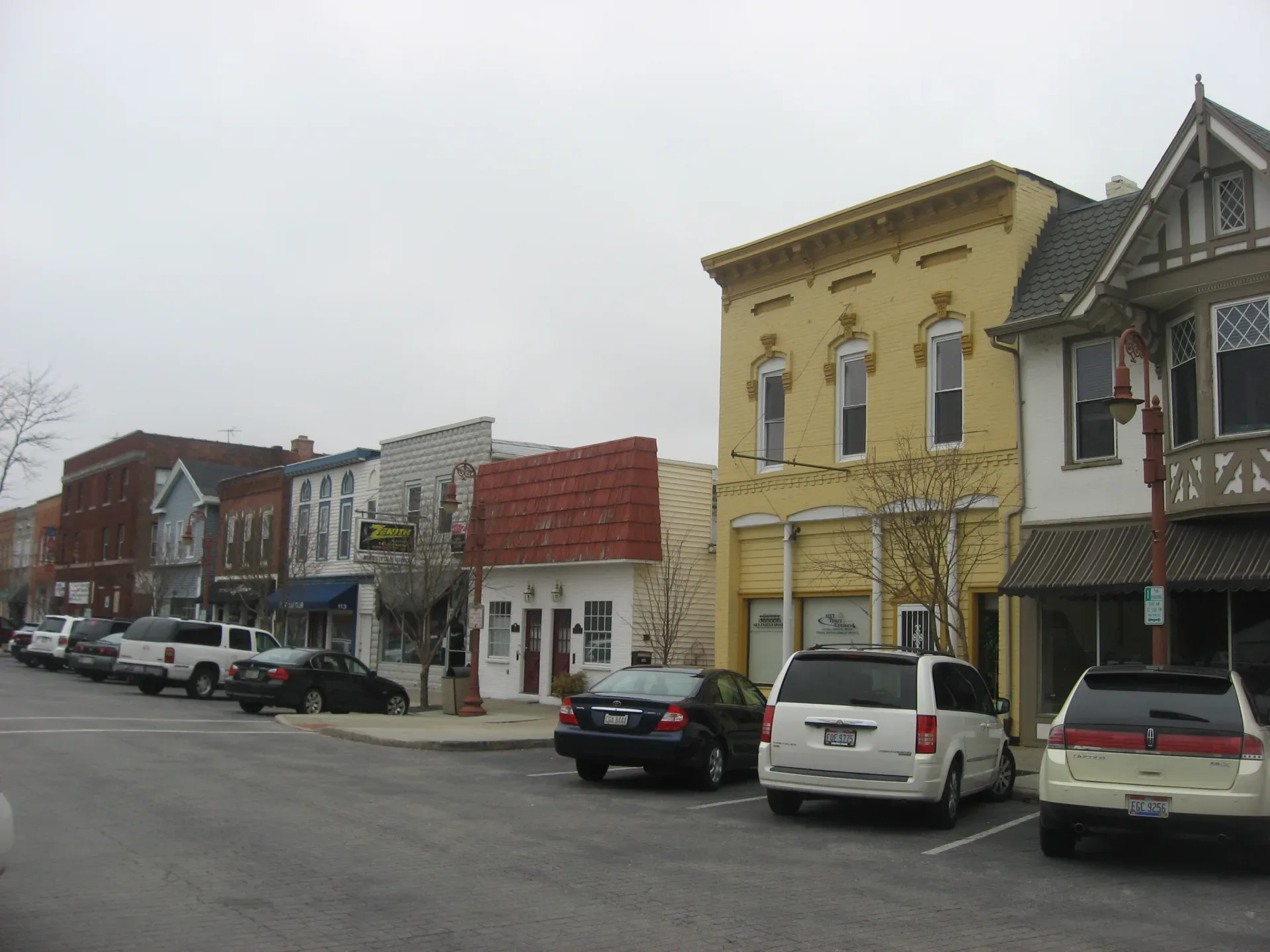 Historic storefronts in downtown Maumee, Ohio
